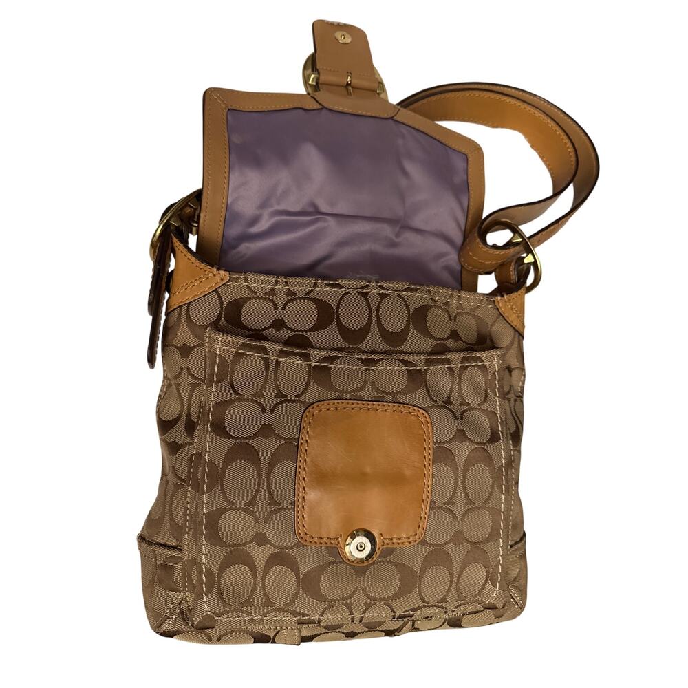 Coach Signature Canvas and Leather Crossbody Bag in Brown - Picture 7 of 10